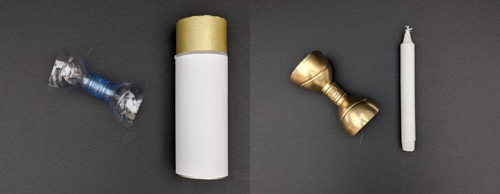 candelabro bottiglia plastica