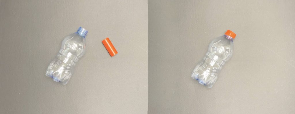 Fantasmini di halloween con le bottiglie di plastica