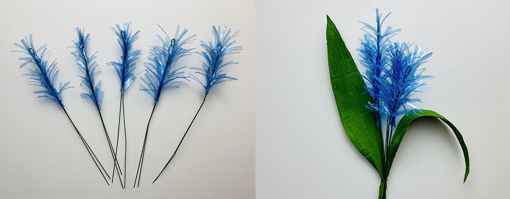 fiori con bottiglia di plastica