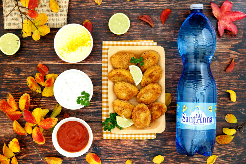 nuggets di legumi con salse dip