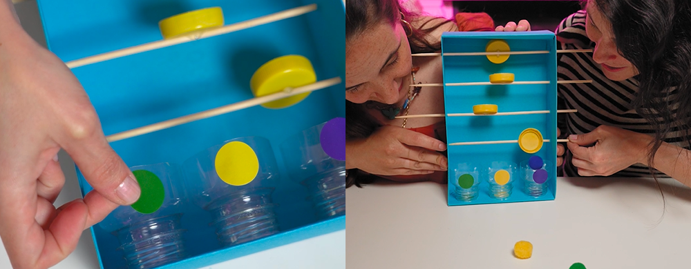 labirinto in verticale con il riciclo creativo
