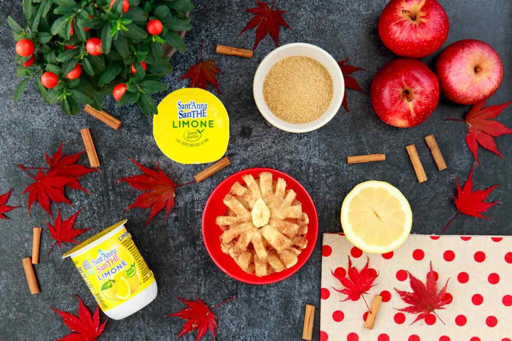 Ricetta caramel apple doughnuts: la ciambella di mela da gustare con SanThè Sant’Anna caldo al limone