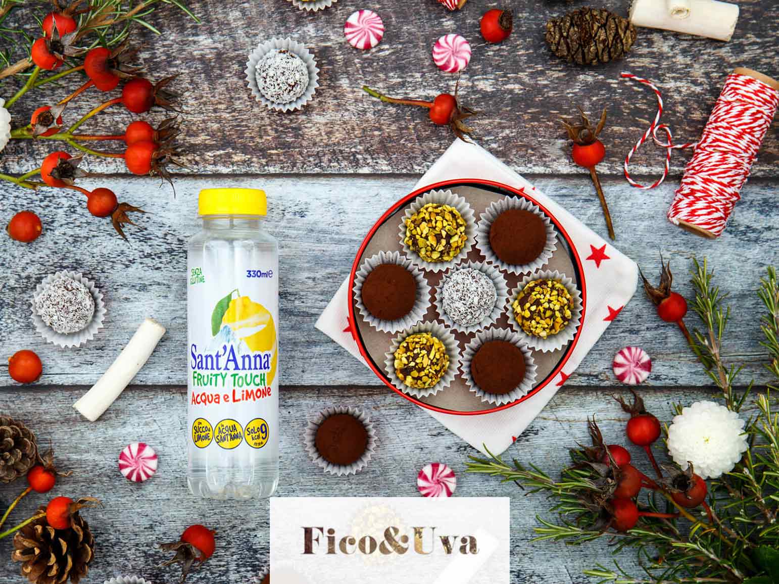 Tartufini al cioccolato e Sant'Anna Fruity Touch al limone: la ricetta per un dolce regalo homemade