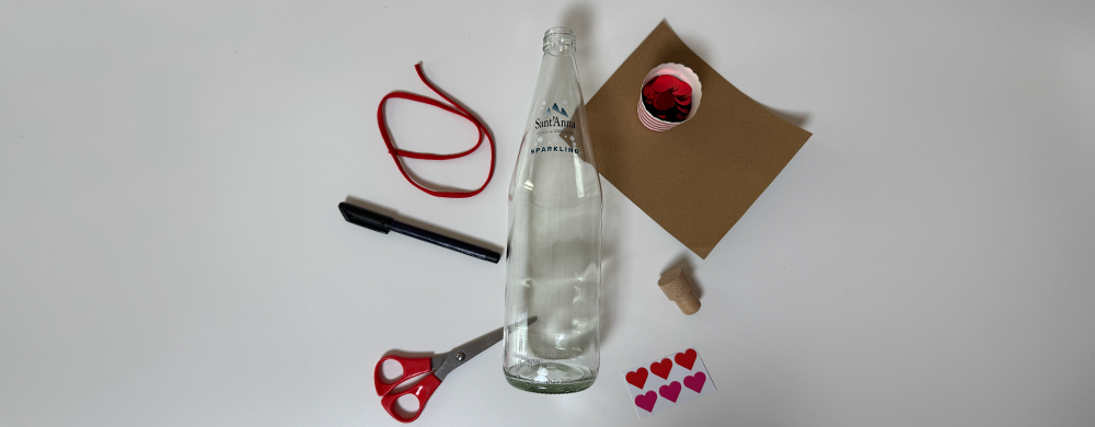 Homestreet Messaggio In Bottiglia Di Vetro Per San Valentino - Con Tappo In Sughero, Nastro Rosso E Ciondolo Cuore, 11 Cm, Bomboniera Matrimonio